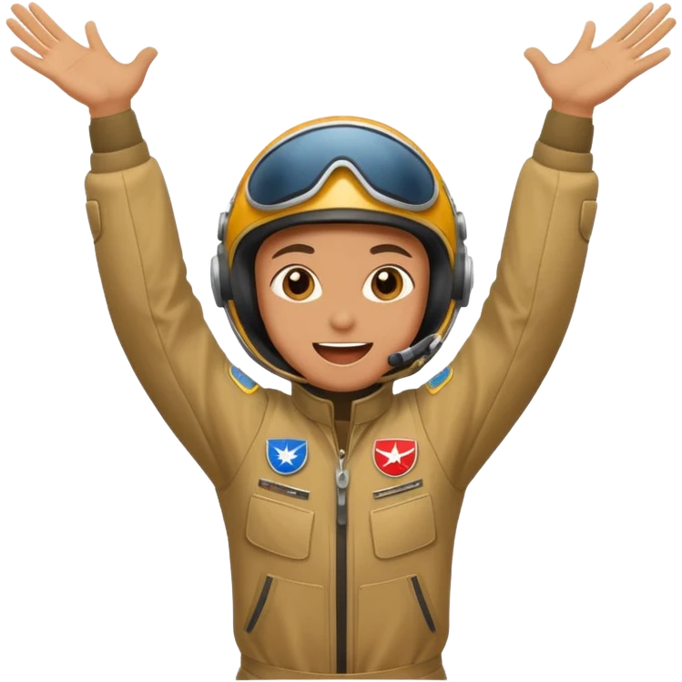 Stunt flyer in a lib cheering  emoji
