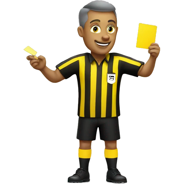 smiley referee showing yellow card emoji