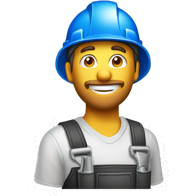 Carpenter color hard hat worker tools emoji