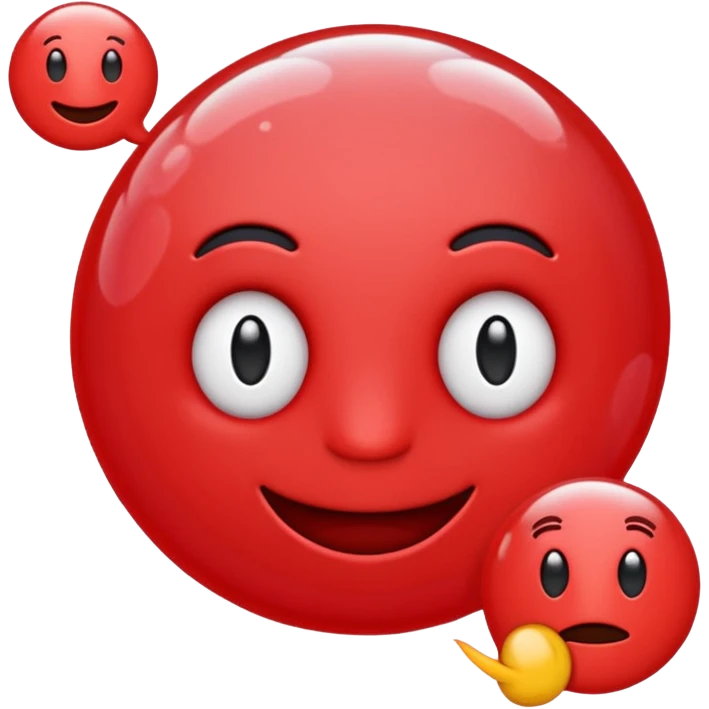 bold red emoji face bubble with the word SNAFI in white bubble font, text emoji style emoji