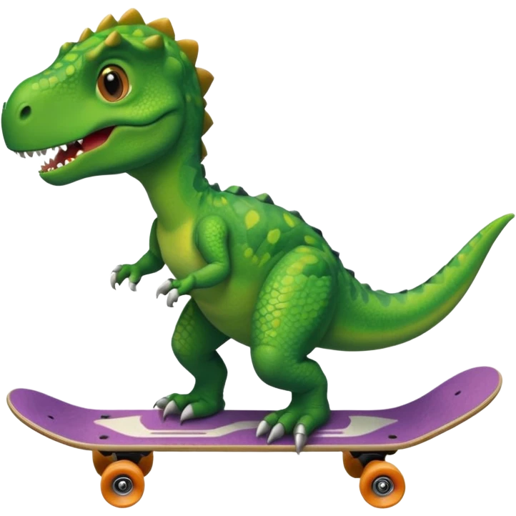 Dinosaur on a skateboard emoji