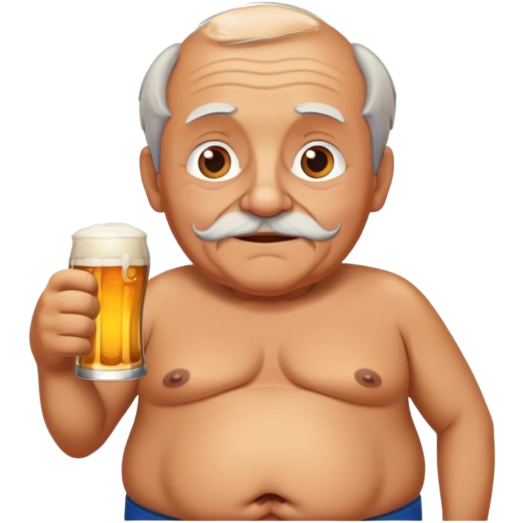 Old man with a beer belly  emoji
