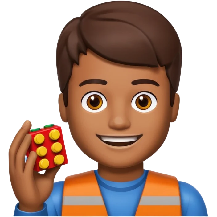 Brown boy, Lego head emoji