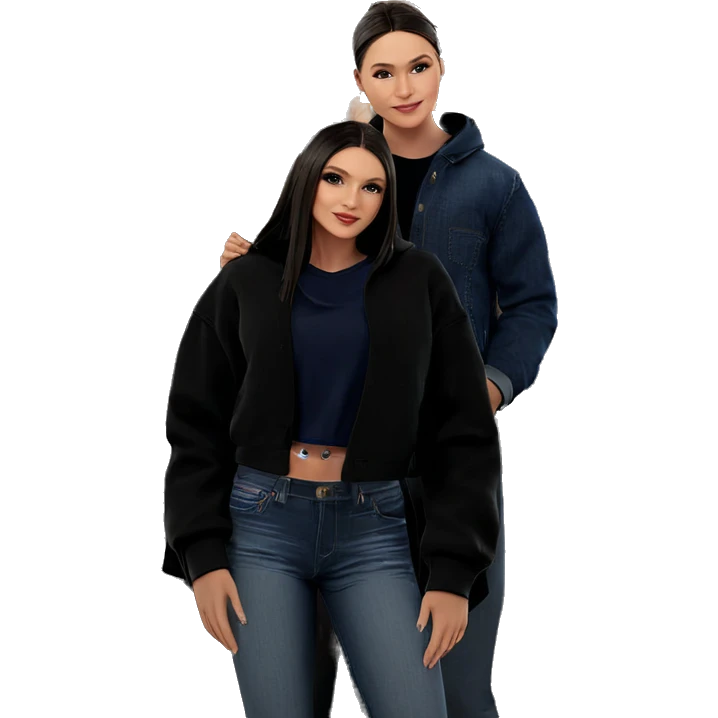 girl with boys in denim emoji