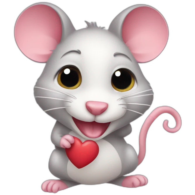 Cute crazy rat making hearts  emoji