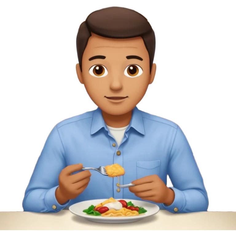 1 man eating at restaurant emoji