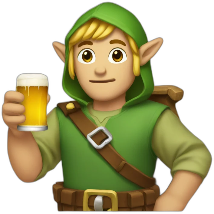 Link-drinking-beer emoji