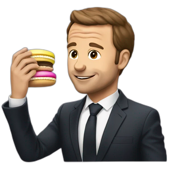 macron qui mange des macaron  emoji