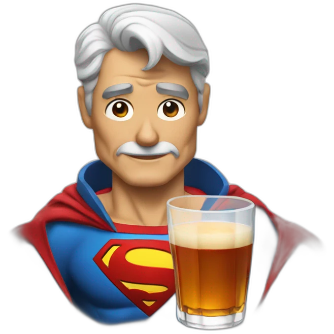 old Superman drinking whiskey emoji