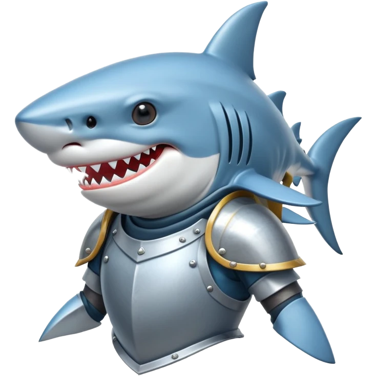 anthropomorphic shark wearing knight armor emoji