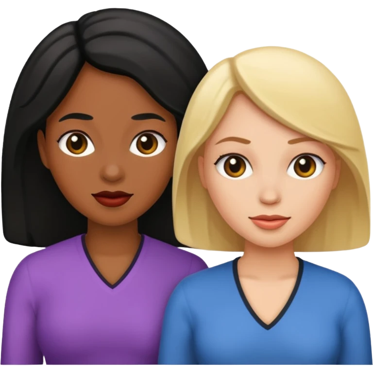 Two black women, 1 white woman emoji