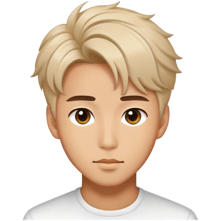 Handsome K-pop male idol face with stylish hair emoji