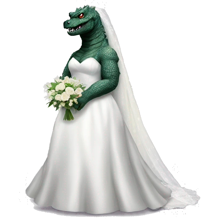 Godzilla in a wedding dress emoji