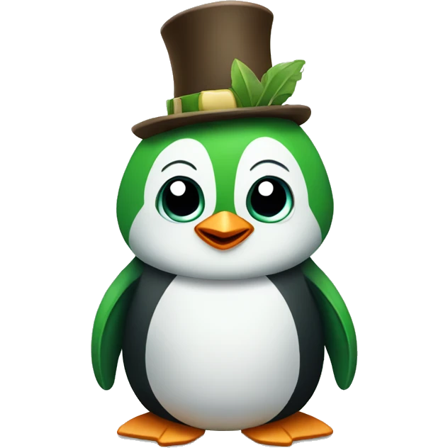 green friendly penguin emoji