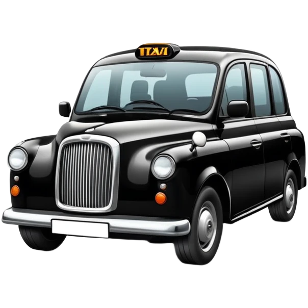 iconic black London taxi cab with rounded shape emoji