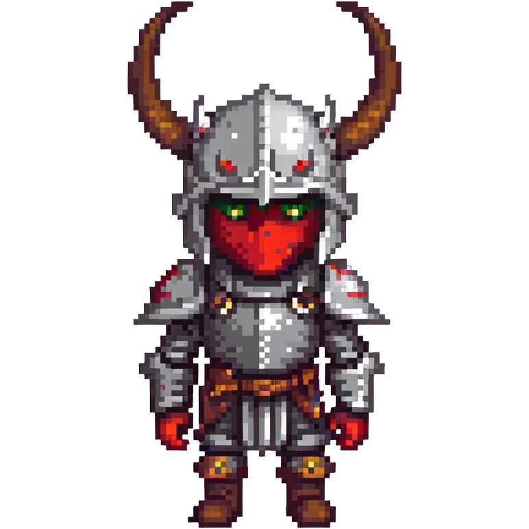 demonic knight with horns and dark armor emoji