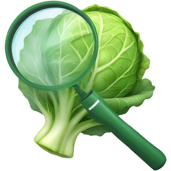 cabbage hold magnifying glass emoji