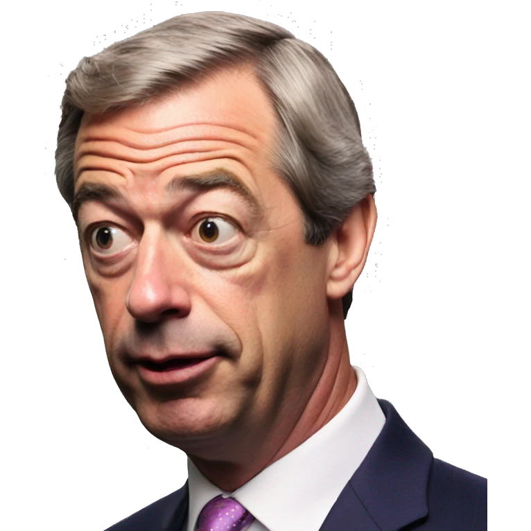 Nigel Farage side profile Pog expression emoji