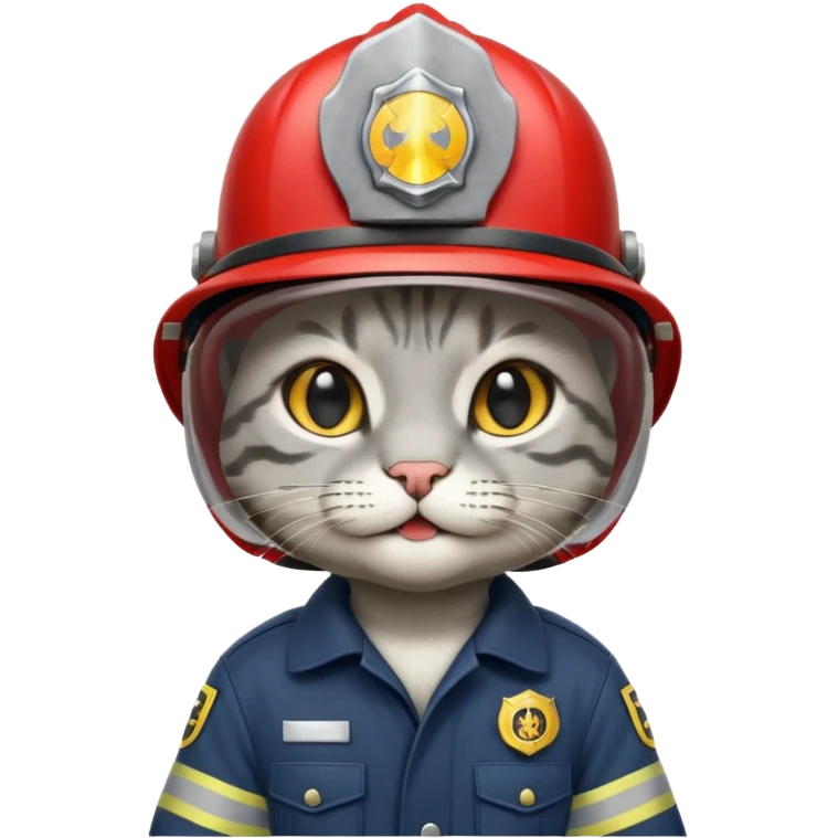 Fireman Cat, navy cloth emoji