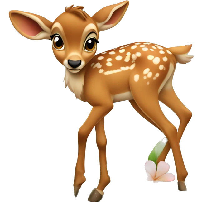 Bambi with a flower emoji