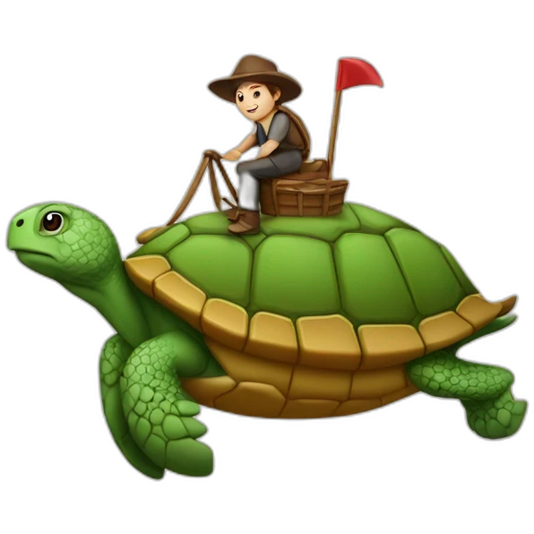 Tortue sur un cheval emoji