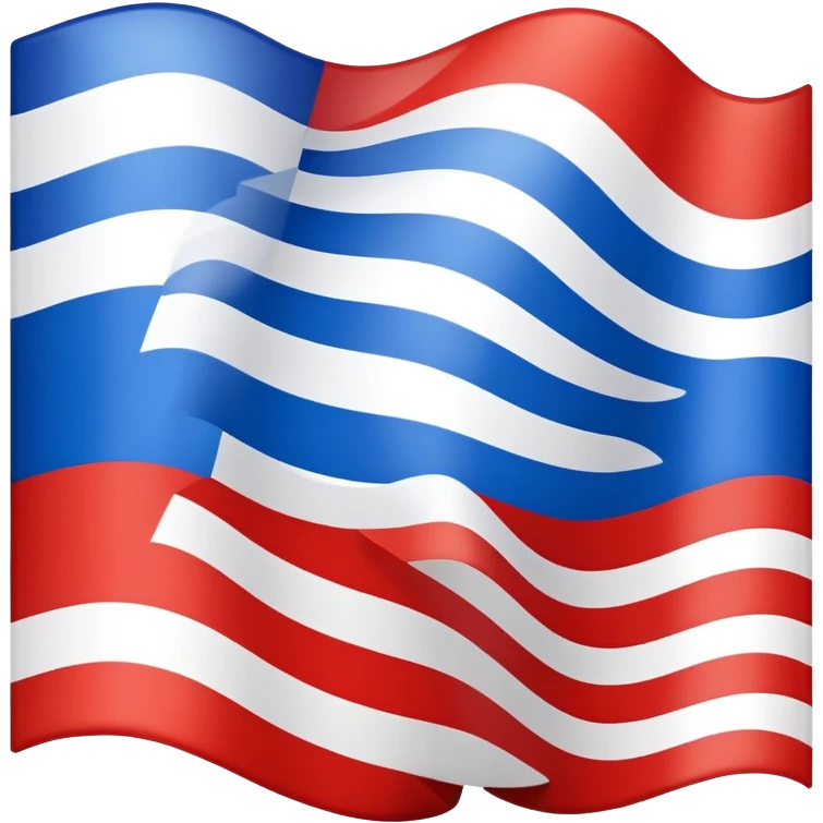 Russian flag, three horizontal stripes: white on top, blue in the middle, red on the bottom emoji