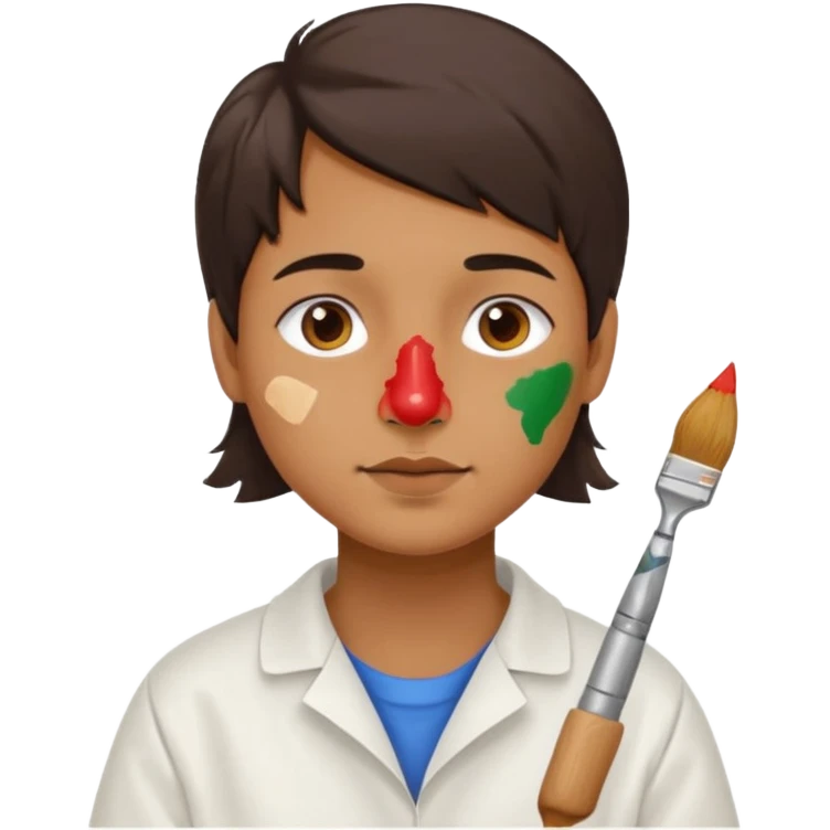 Paint on only nose, half body. emoji