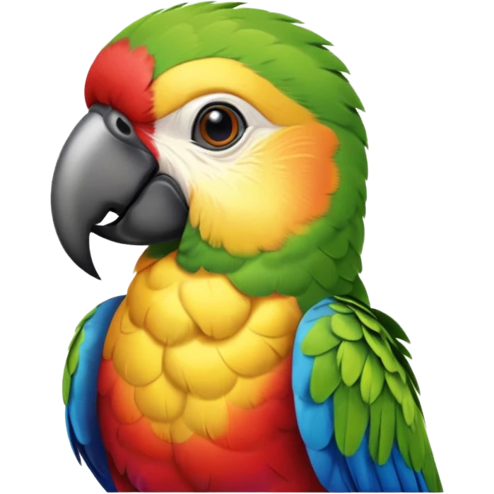 Parrot – perched, tiny aloha shirt emoji