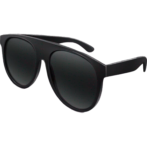 A pair of black sunglasses laying flat emoji