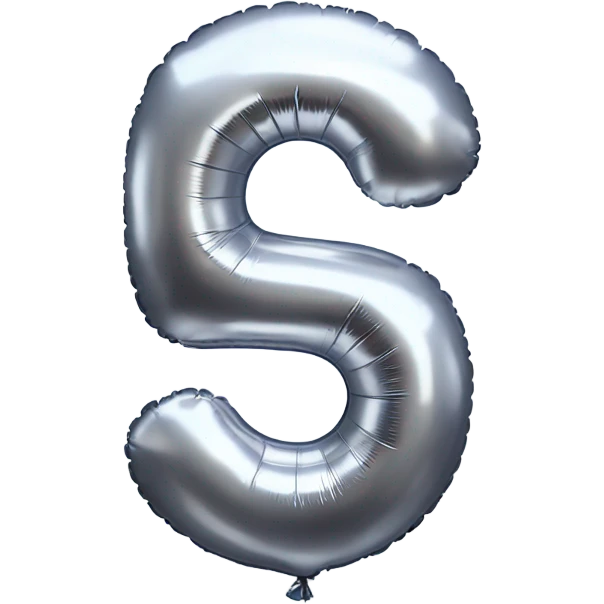 The number 30 as realistic silver balloons emoji