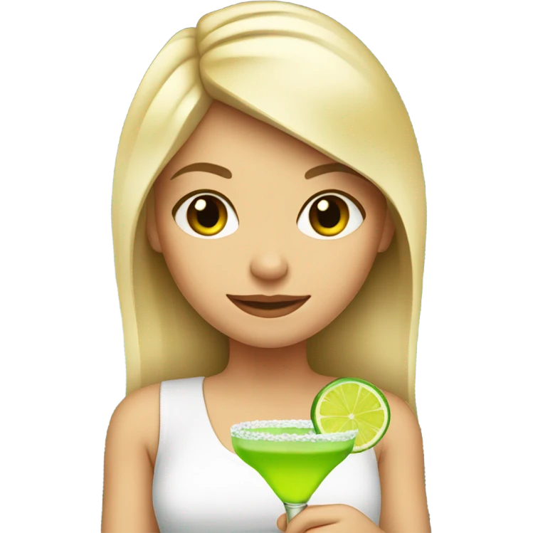 Cute Blonde with a margarita  emoji