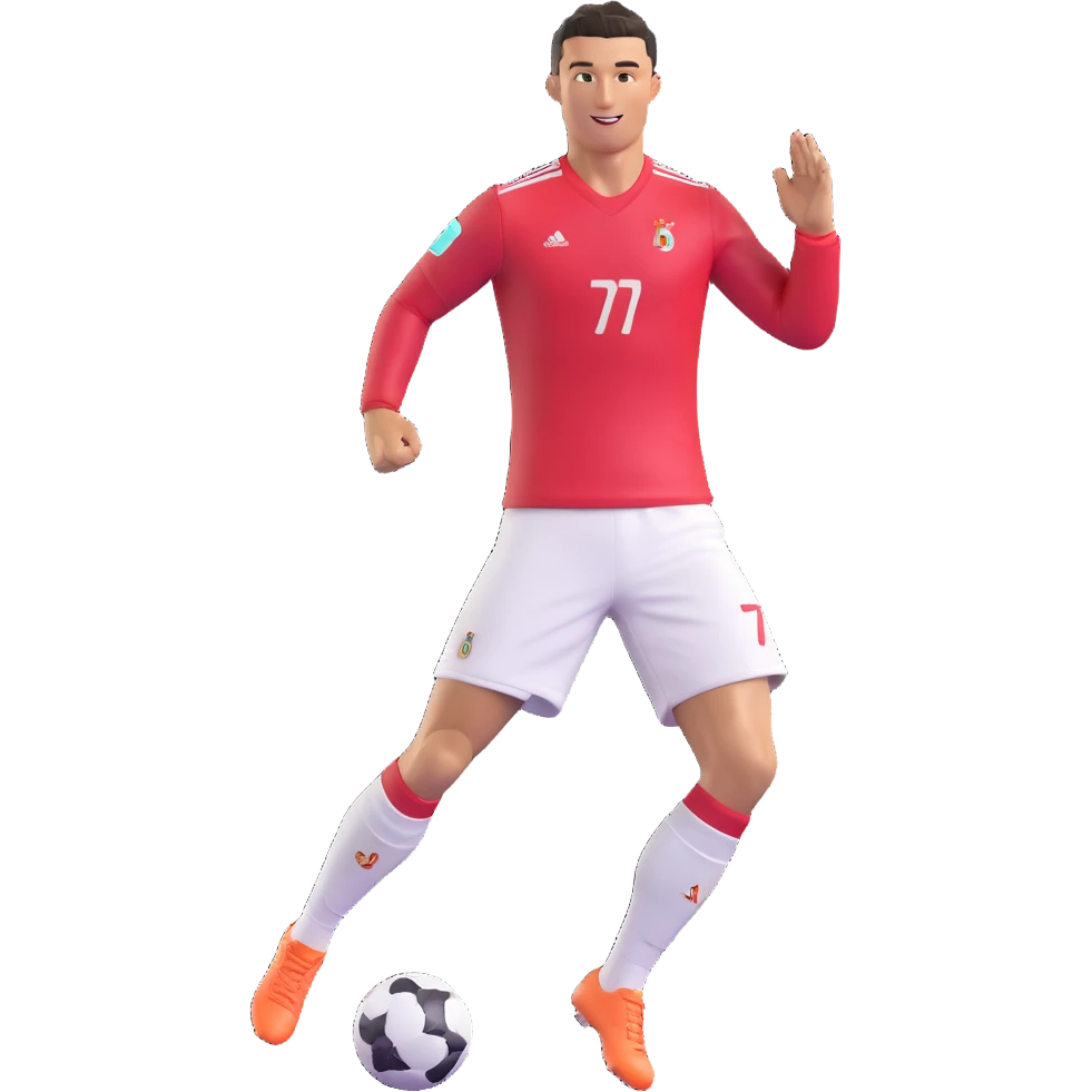 Cristiano Ronaldo celebrating with his signature 'Siuuu' pose, energetic and joyful emoji