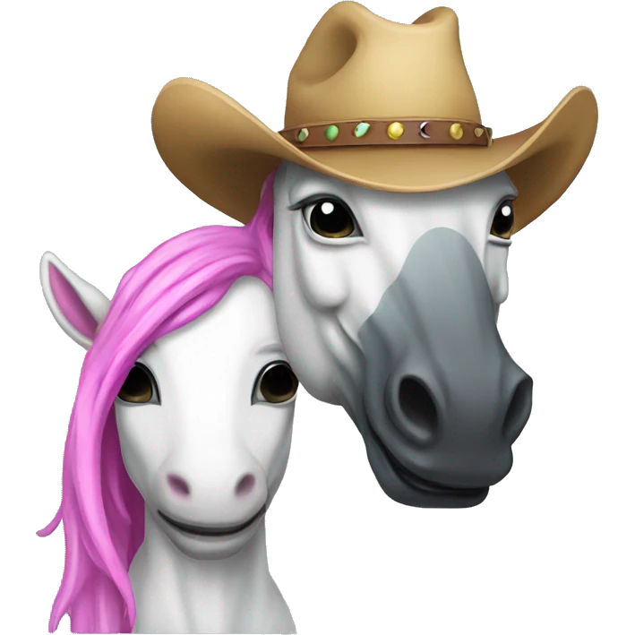 alien unicorn with cowboy h emoji