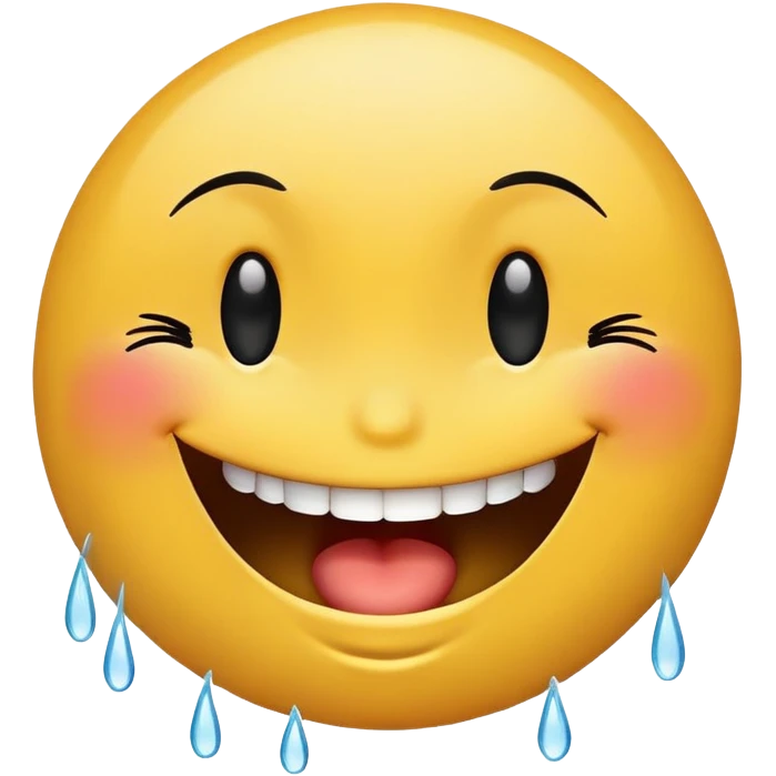 Repeat the smiley from the iPhone, which laughs to tears, but add eyelashes to it emoji