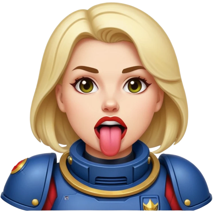 woman space marine wit tongue out face emoji
