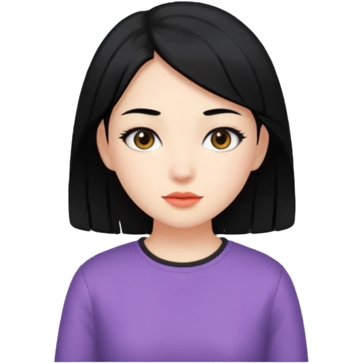 Girl WITH black Longinos hair and aesthetic clothes emoji