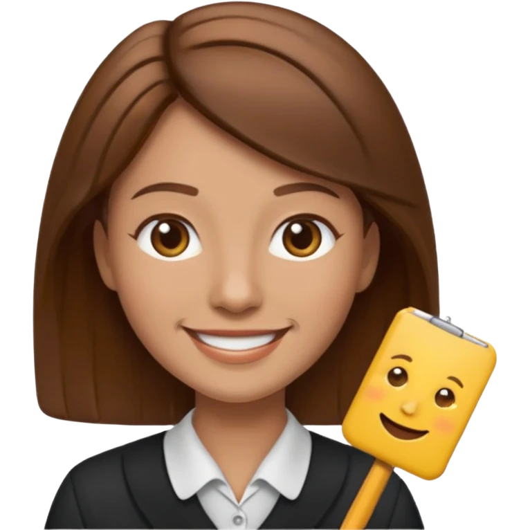 teacher emoji brown hair light skin emoji