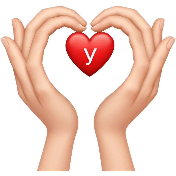 Two hands making a heart with the letter Y inside  emoji
