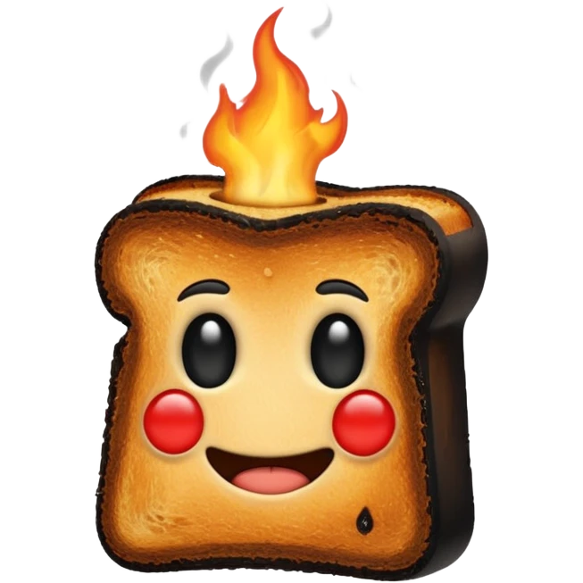 a piece of black burning toast emoji