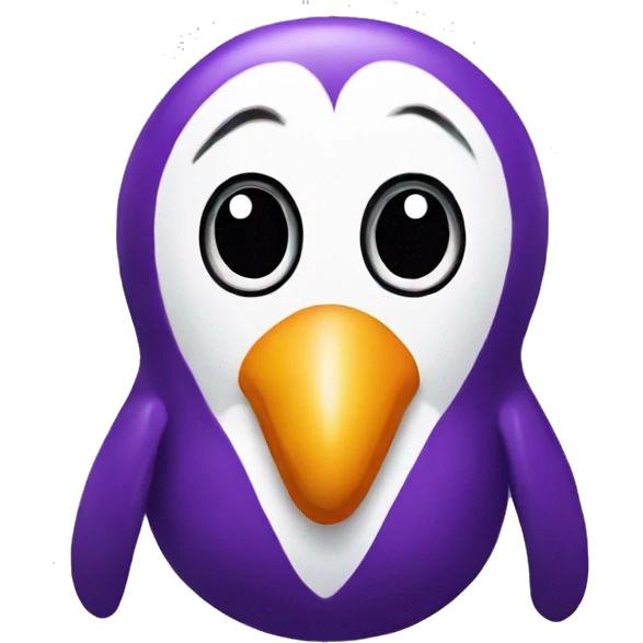 Pinguin kiss purple emoji