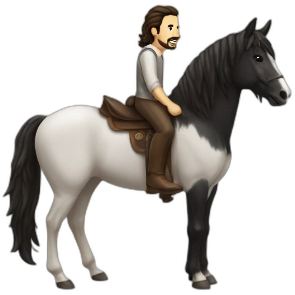 Pablo Iglesias with tail horse emoji
