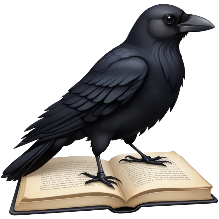 ворон на книге emoji