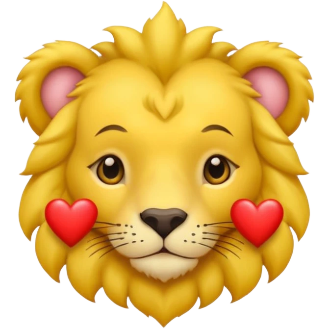 León con corazones en el ojo emoji