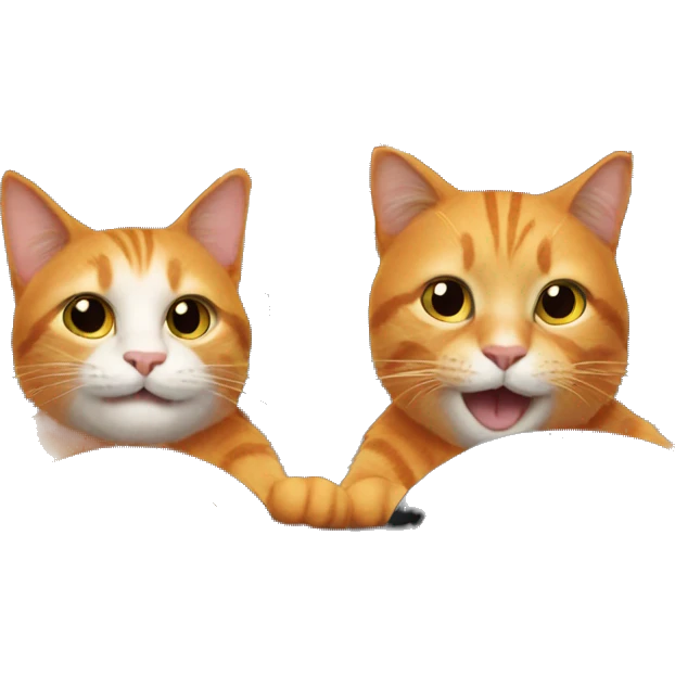 Two orange cats driving emoji