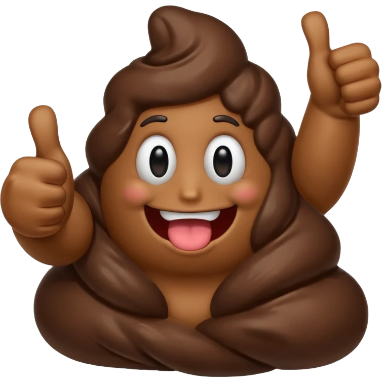 Poop thumbs up no face emoji