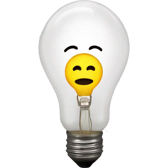 Light bulb with face on jt  emoji