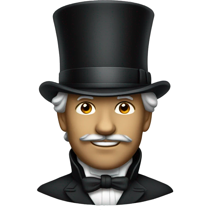 man from 19th century in top hat emoji
