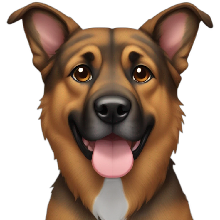 Brindle Formosan mountain dog with shepherd features and lighter fur around eyes emoji