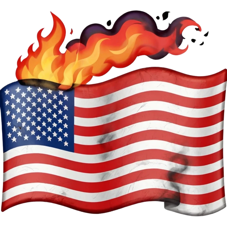 Burning american flag emoji