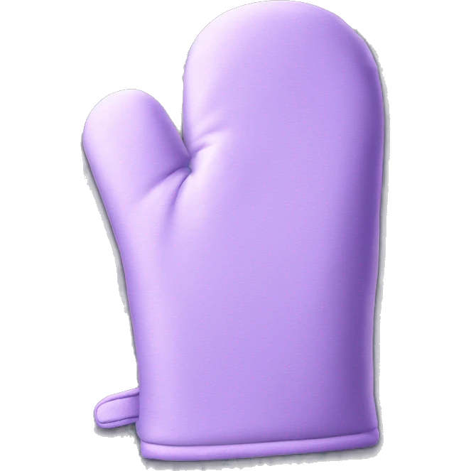 Realistic light purple oven mitt emoji